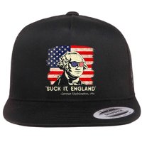 Suck It England Funny 4th of July Funny George Washington Flat Bill Trucker Hat