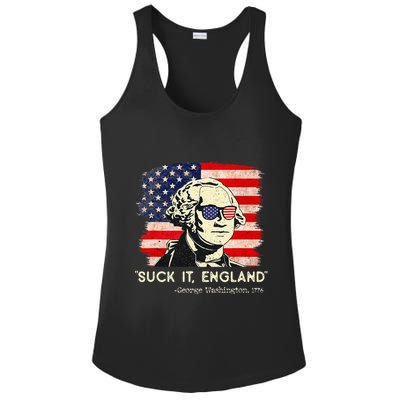 Suck It England Funny 4th of July Funny George Washington Ladies PosiCharge Competitor Racerback Tank