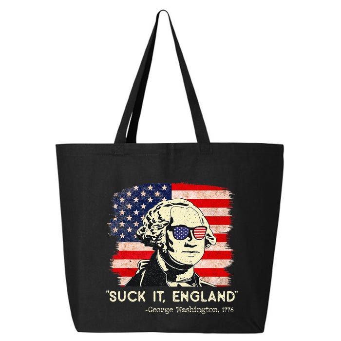 Suck It England Funny 4th of July Funny George Washington 25L Jumbo Tote