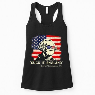 Suck It England Funny 4th of July Funny George Washington Womens Tank Top