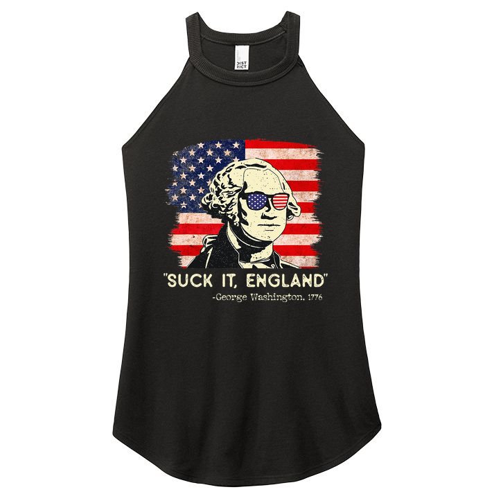 Suck It England Funny 4th of July Funny George Washington Women's Perfect Tri Rocker Tank