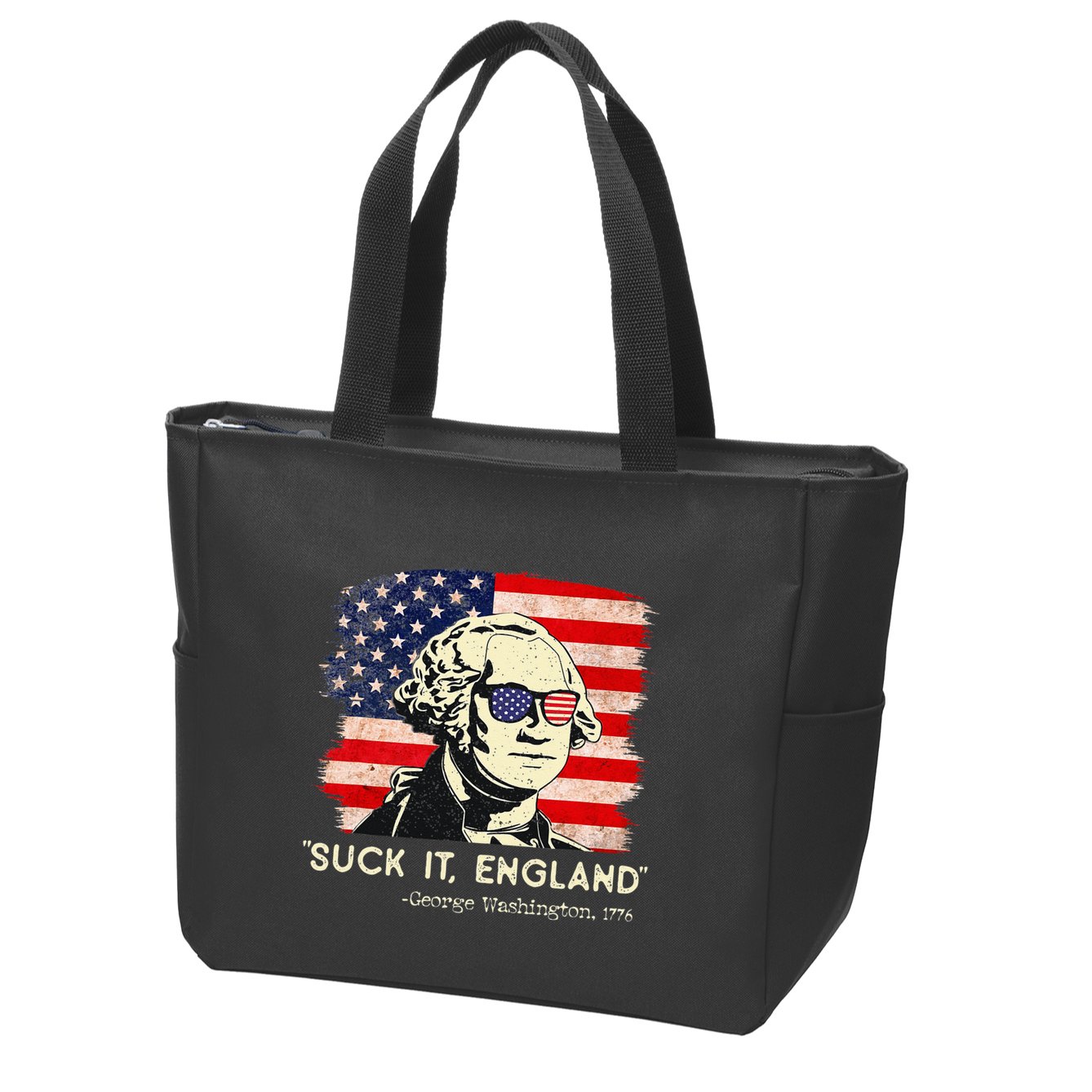 Suck It England Funny 4th of July Funny George Washington Zip Tote Bag