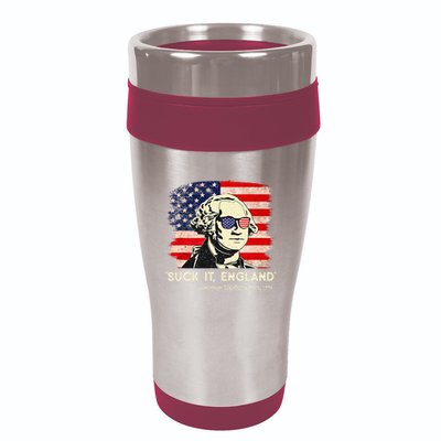 Suck It England Funny 4th of July Funny George Washington 16oz Travel Tumbler