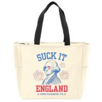 Suck It England Red White & Blue George Washington 4th July Zip Tote Bag