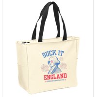 Suck It England Red White & Blue George Washington 4th July Zip Tote Bag
