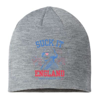 Suck It England Red White & Blue George Washington 4th July Sustainable Beanie