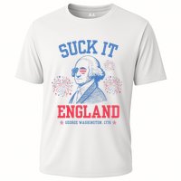 Suck It England Red White & Blue George Washington 4th July Cooling Performance Crew T-Shirt