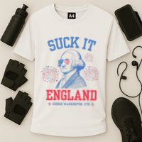 Suck It England Red White & Blue George Washington 4th July Cooling Performance Crew T-Shirt