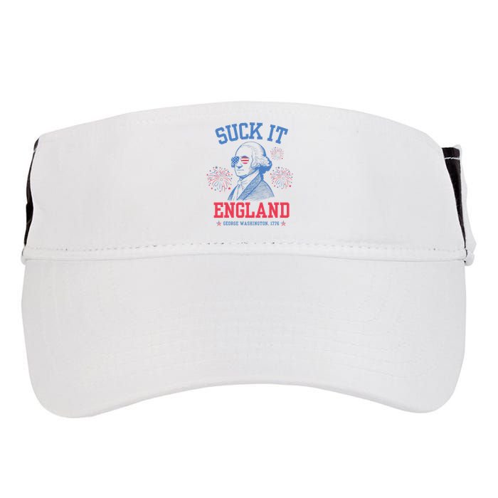 Suck It England Red White & Blue George Washington 4th July Adult Drive Performance Visor