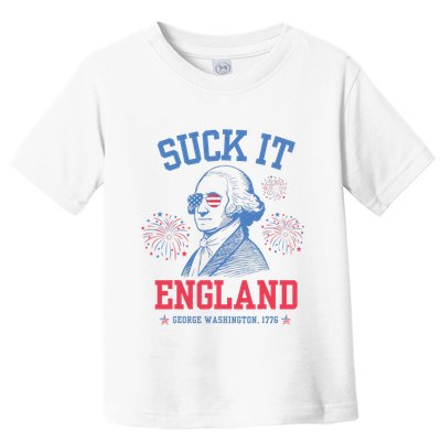 Suck It England Red White & Blue George Washington 4th July Toddler T-Shirt