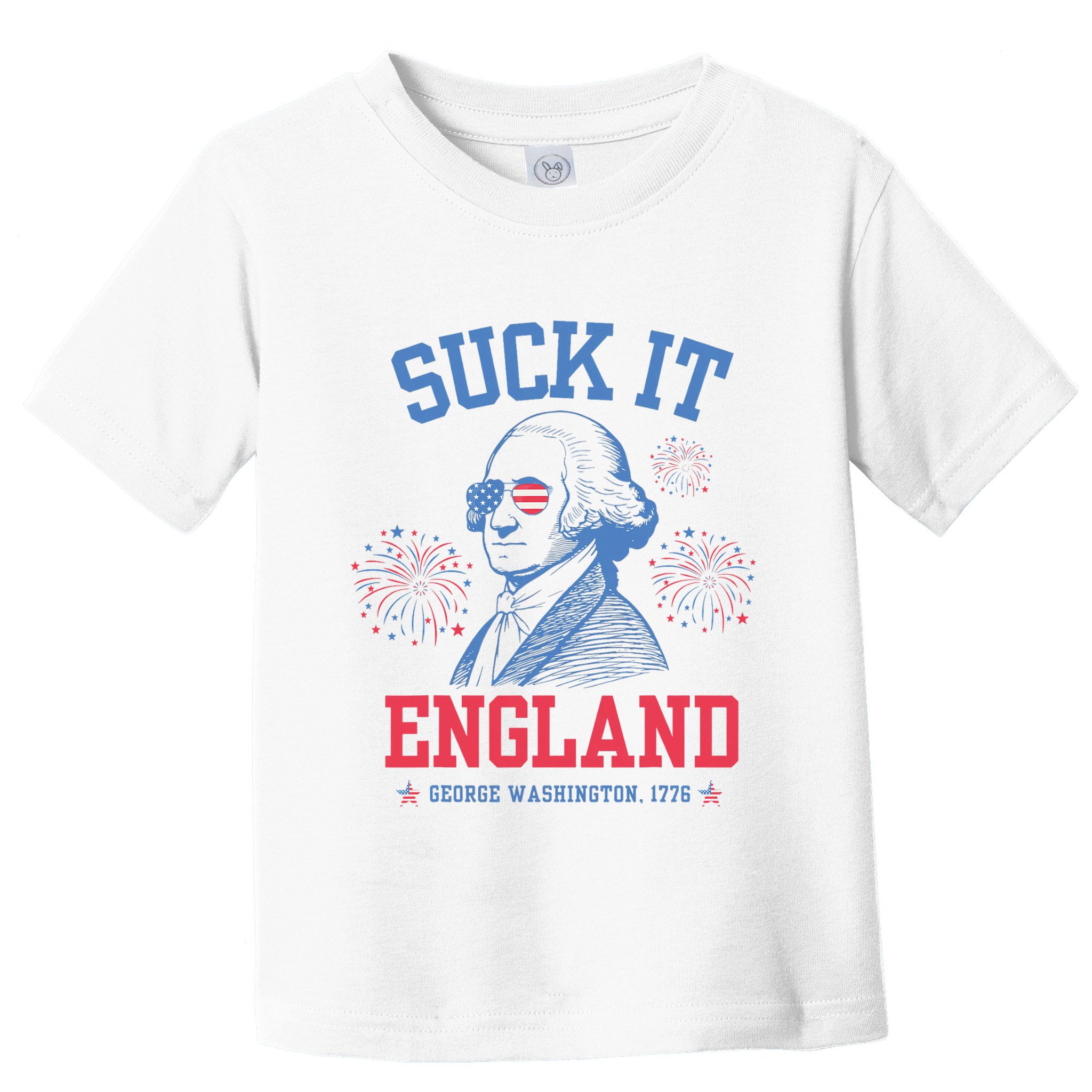 Suck It England Red White & Blue George Washington 4th July Toddler T-Shirt