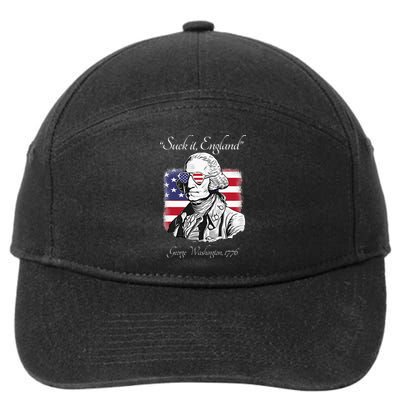 Suck It England Funny George Washington USA Flag 4th of July 7-Panel Snapback Hat