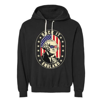 Suck It England George Washington 1776 Usa Funny 4th Of July Garment-Dyed Fleece Hoodie