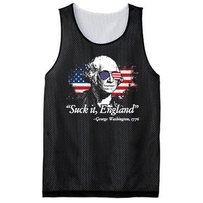 Suck It England Funny 4th Of July George Washington Mesh Reversible Basketball Jersey Tank