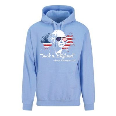 Suck It England Funny 4th Of July George Washington Unisex Surf Hoodie