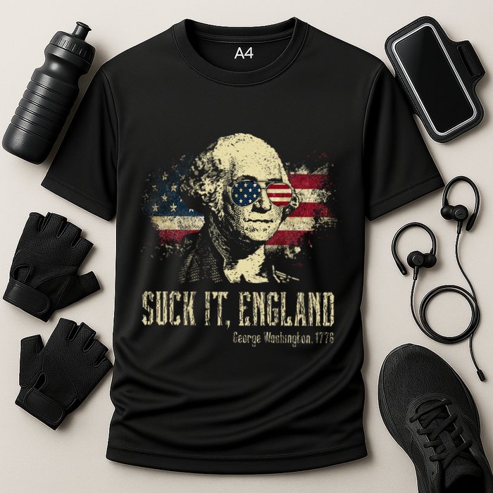 Suck It England Funny George Washington 1776 Usa Cooling Performance Crew T-Shirt