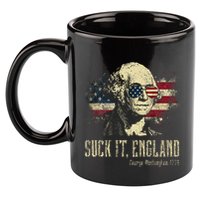 Suck It England Funny George Washington 1776 Usa 11oz C Handle Ceramic Mug