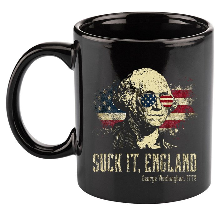 Suck It England Funny George Washington 1776 Usa 11oz C Handle Ceramic Mug