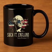 Suck It England Funny George Washington 1776 Usa 11oz C Handle Ceramic Mug