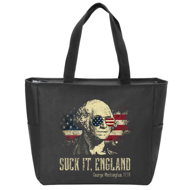 Suck It England Funny George Washington 1776 Usa Zip Tote Bag