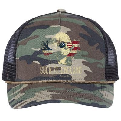 Suck It England Funny George Washington 1776 Usa Retro Rope Trucker Hat Cap