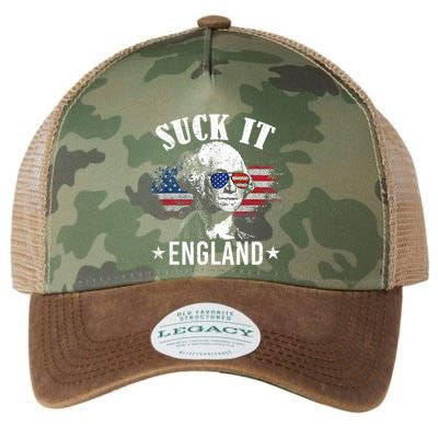 Suck It England Funny 4th Of July George Washington Legacy Tie Dye Trucker Hat