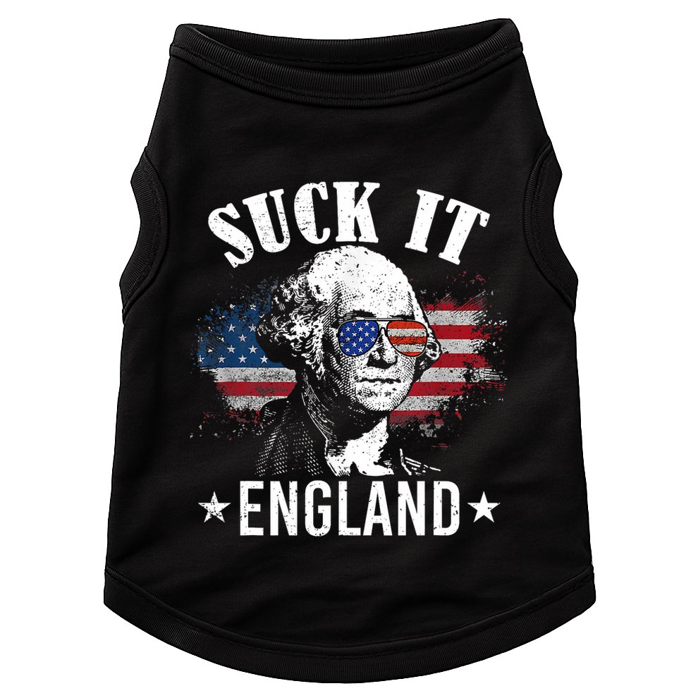 Suck It England Funny 4th Of July George Washington Doggie Tank