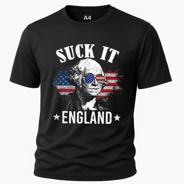 Suck It England Funny 4th Of July George Washington Cooling Performance Crew T-Shirt