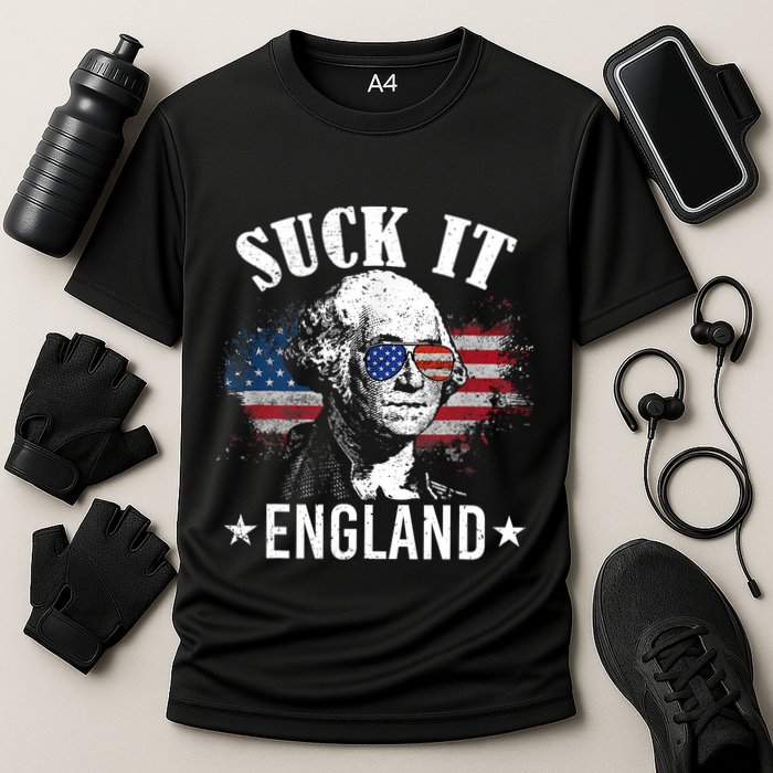 Suck It England Funny 4th Of July George Washington Cooling Performance Crew T-Shirt