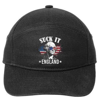 Suck It England Funny 4th Of July George Washington 7-Panel Snapback Hat