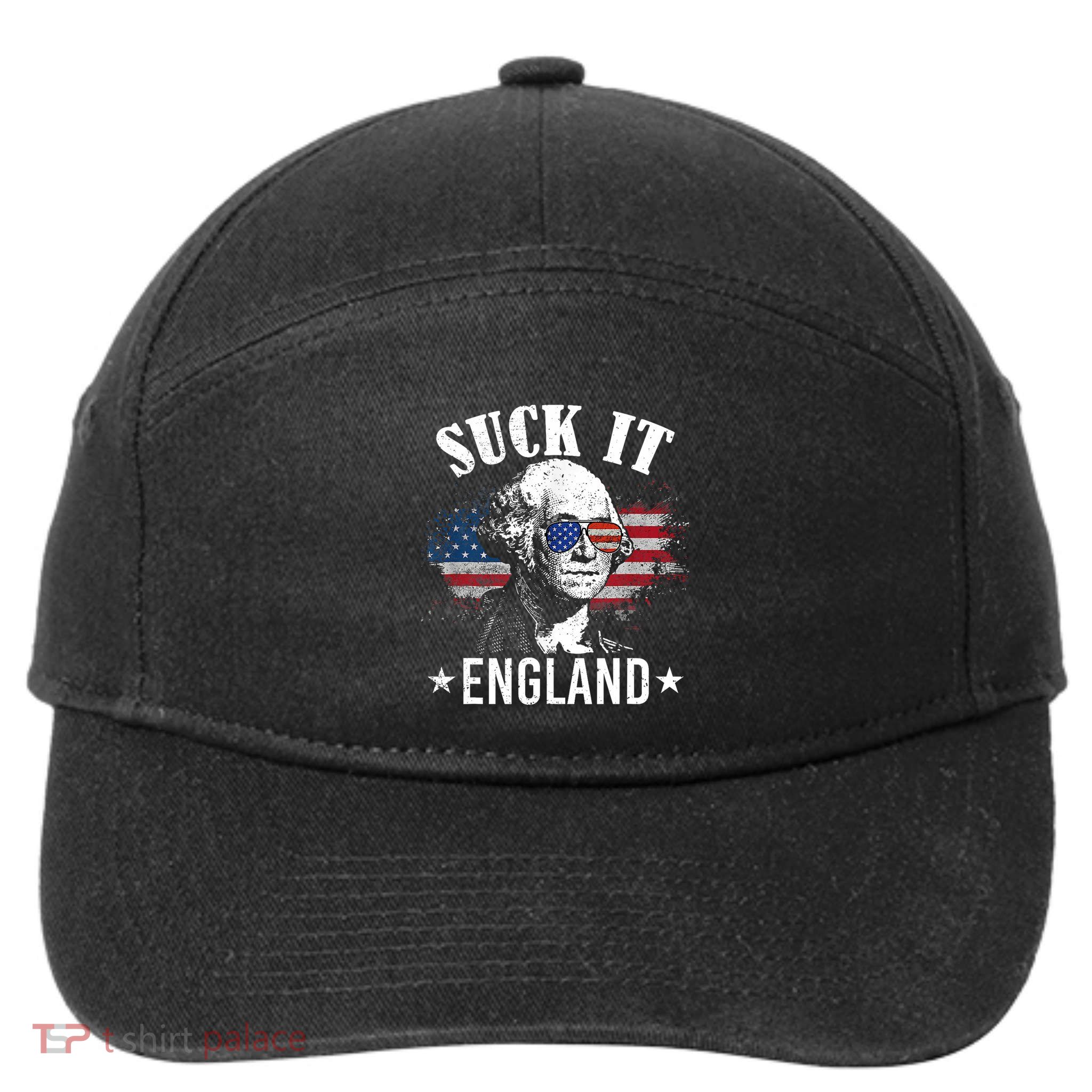 Suck It England Funny 4th Of July George Washington 7-Panel Snapback Hat