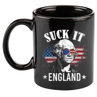 Suck It England Funny 4th Of July George Washington 11oz C Handle Ceramic Mug