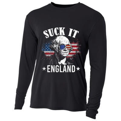 Suck It England Funny 4th Of July George Washington Cooling Performance Long Sleeve Crew