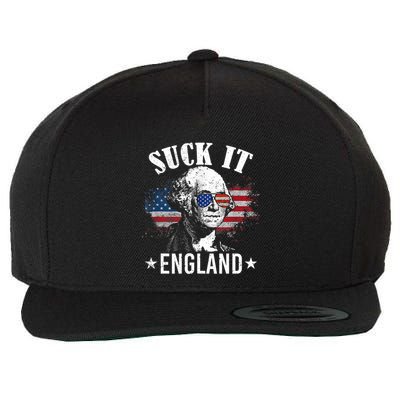 Suck It England Funny 4th Of July George Washington Wool Snapback Cap