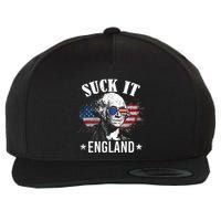Suck It England Funny 4th Of July George Washington Wool Snapback Cap