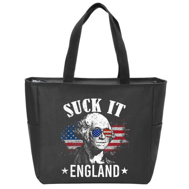 Suck It England Funny 4th Of July George Washington Zip Tote Bag