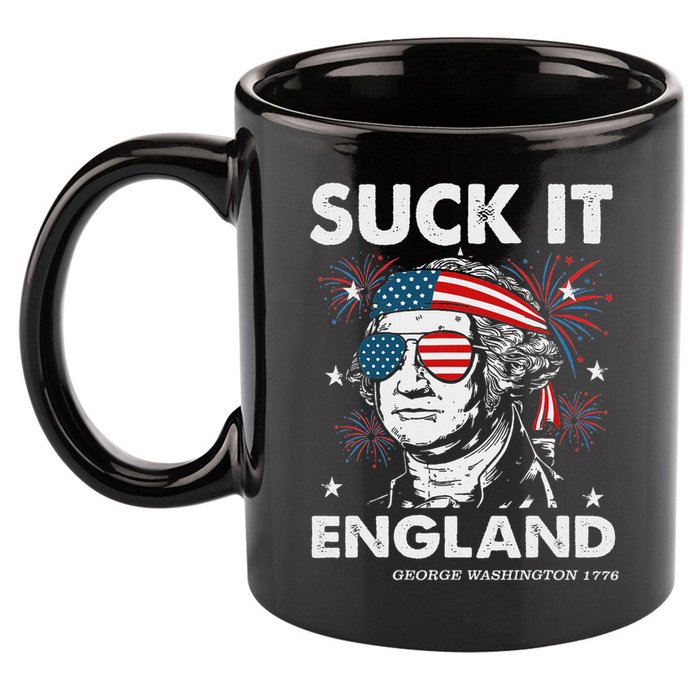 Suck It England Funny 4th July George Washington 11oz C Handle Ceramic Mug