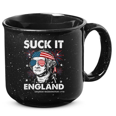 Suck It England Funny 4th July George Washington 15oz Campfire Ceramic Mug