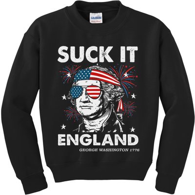 Suck It England Funny 4th July George Washington Kids Sweatshirt