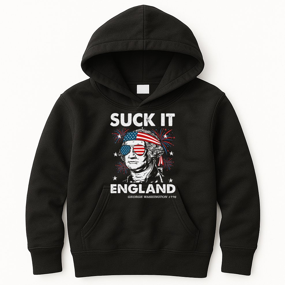 Suck It England Funny 4th July George Washington Kids Hoodie