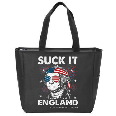 Suck It England Funny 4th July George Washington Zip Tote Bag