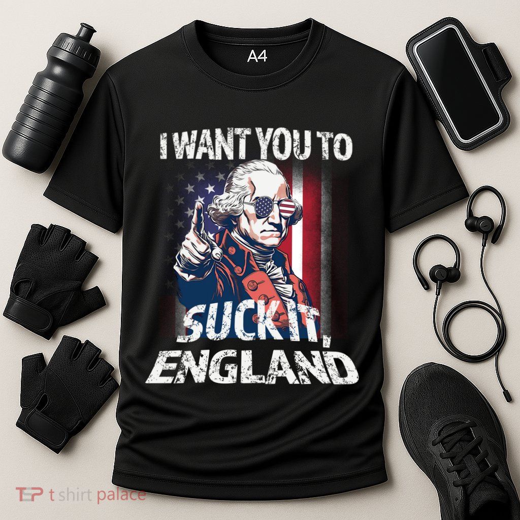 Suck It England Funny George Washington Usa Flag 4th Of July Performance Shirt