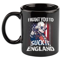 Suck It England Funny George Washington Usa Flag 4th Of July 11oz C Handle Ceramic Mug