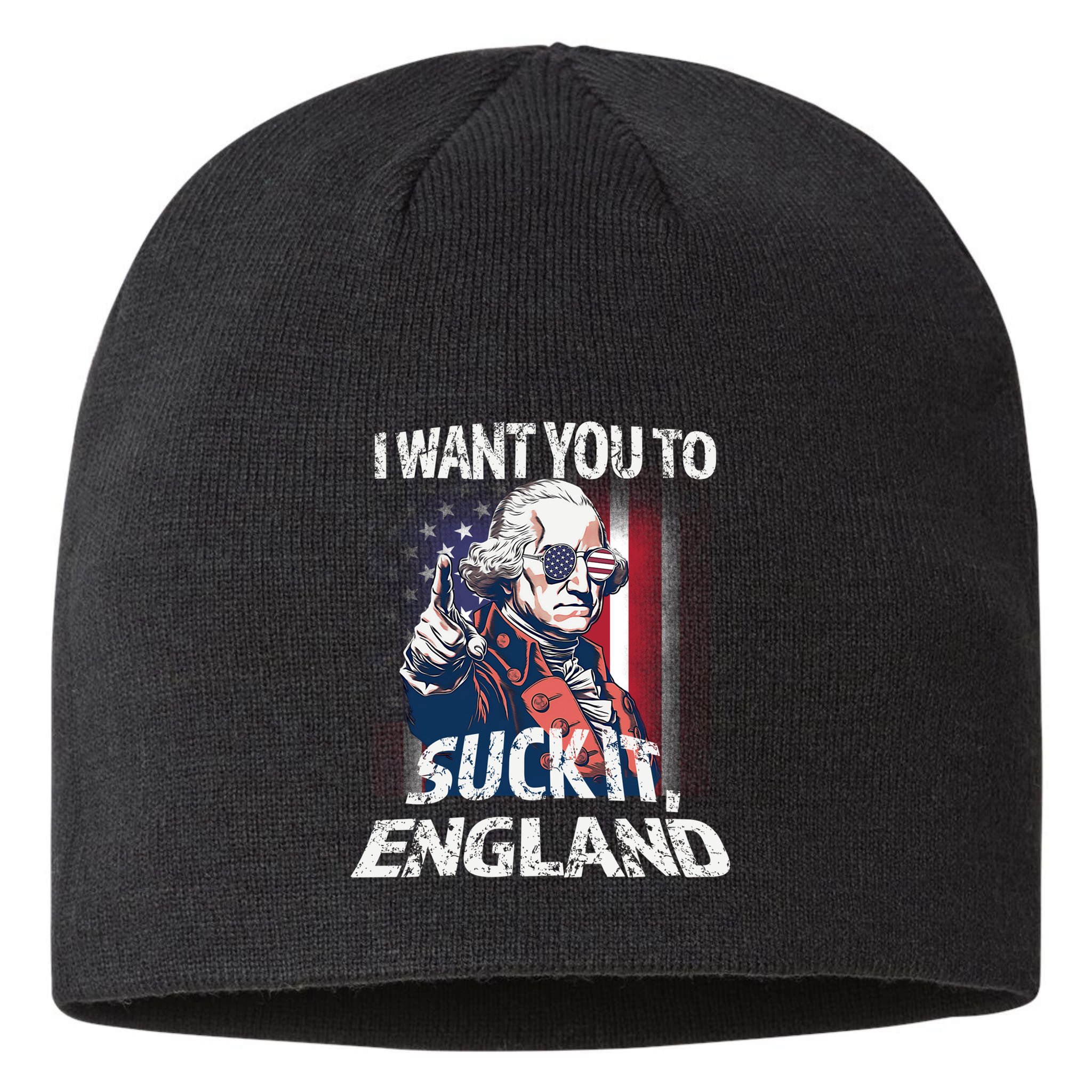 Suck It England Funny George Washington Usa Flag 4th Of July Sustainable Beanie