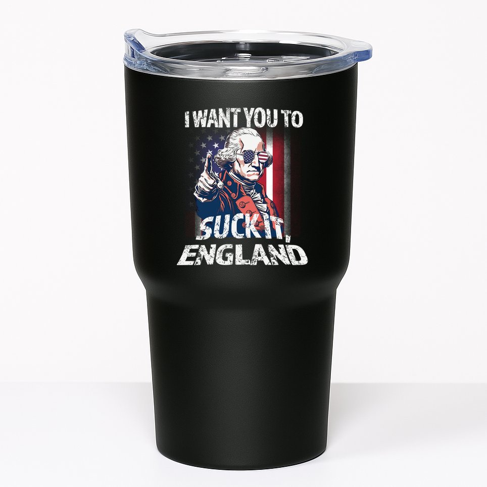 Suck It England Funny George Washington Usa Flag 4th Of July Tumbler