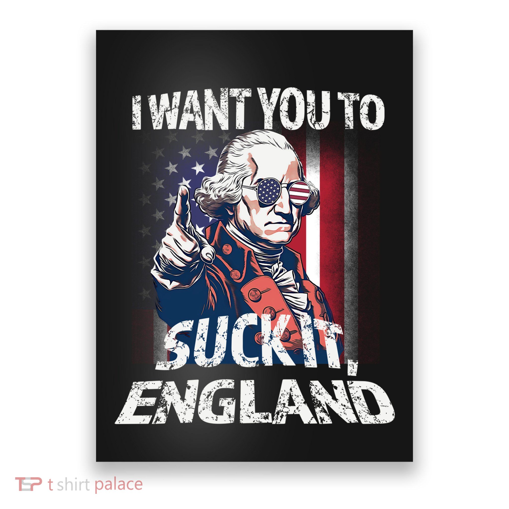 Suck It England Funny George Washington Usa Flag 4th Of July Poster