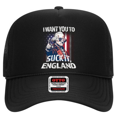 Suck It England Funny George Washington Usa Flag 4th Of July Trucker Hat