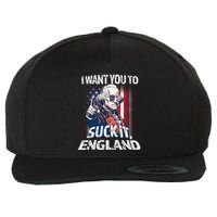 Suck It England Funny George Washington Usa Flag 4th Of July Wool Snapback Cap