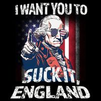 Suck It England Funny George Washington Usa Flag 4th Of July Wool Snapback Cap