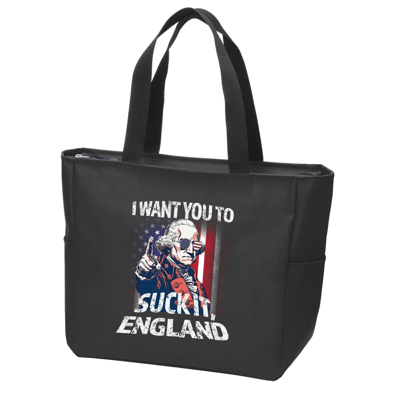 Suck It England Funny George Washington Usa Flag 4th Of July Zip Tote Bag